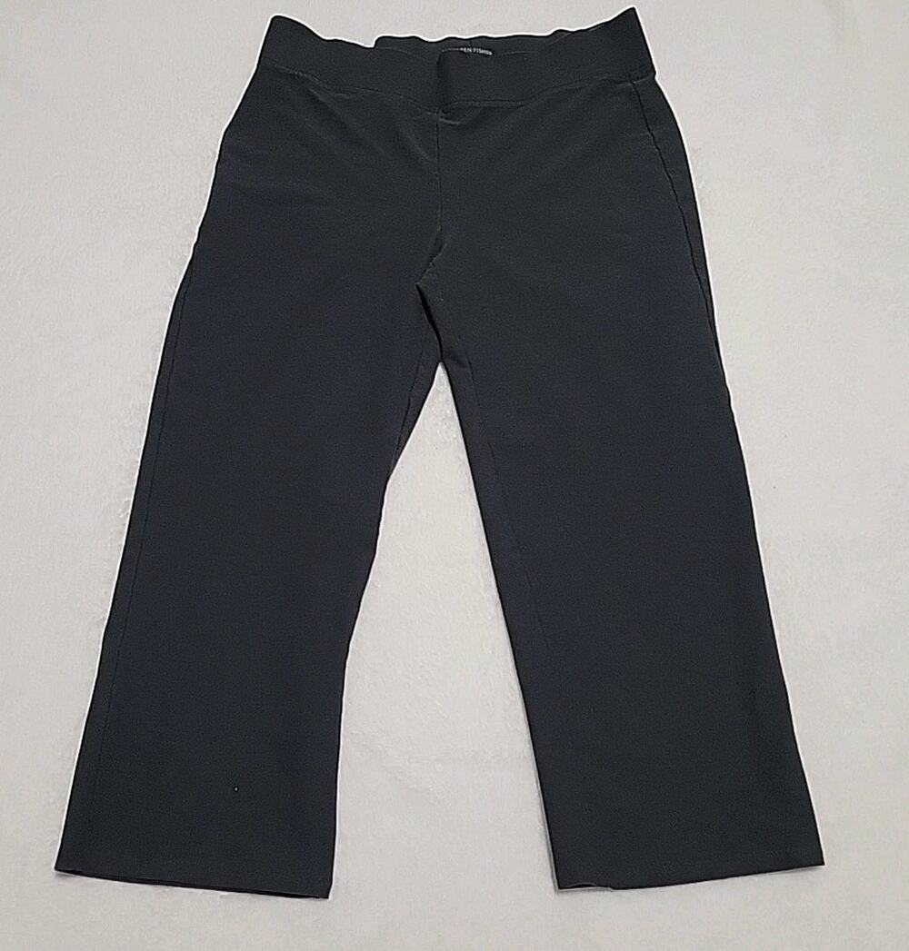 Eileen Fisher Cropped Pants Culottes Women’s XS Black Wide Leg Stretch Made USA
